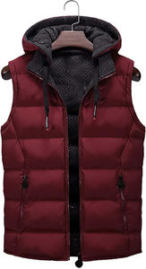 Gilet sans manches en coton pour homme, style streetwear décontracté, avec capuche amovible, pour l'hiver, vente en gros OEM - Product Image 4