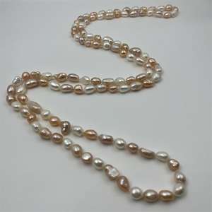 Simple yet Fashionable 8-9mm Freshwater Pearl Collarbone <b>Necklace</b> Versatile High-End <b>Long</b> <b>Necklace</b> Accessory - Product Image 4