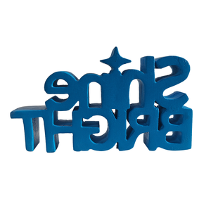 Shine Bright Motivational Showpiece <b>Home</b> Decor Items <b>Home</b> Decoration <b>Wooden</b> Blue Painted <b>Sign</b> and Plaques Modern Gifting Item - Product Image 5