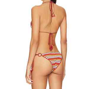Conjunto de Bikini Colorido de Alta Calidad, Top Corto con Soporte, Traje de Baño de Pierna Alta para Mujer, Duradero y de Alto Rendimiento - Product Image 6