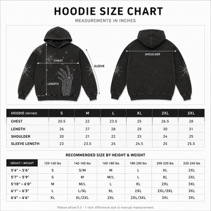 Sweat à capuche oversize noir délavé à l'acide avec strass, unisexe, streetwear, en coton, imprimé graphique vieilli, personnalisé, haut d'hiver - Product Image 5
