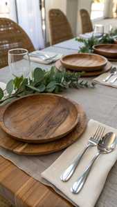Mango Wood Charger Plate with Stand Classic Design Wedding Occasion Biodegradable & BPA Free Handmade Durable Microwave Safe - Product Image 6
