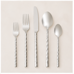 Deluxe Quality Stainless Steel <b>Flatware</b> <b>Set</b> with Unique Spindle Twisted Handle Cutlery for Hotel Restaurant & Wedding Events - Product Image 5