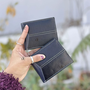 กระเป๋าสตางค์หนังแท้คุณภาพสูง ป้องกัน RFID สำหรับใส่บัตรเครดิต บัตรประชาชน บัตรธุรกิจ แบบพับสองตอน ดีไซน์บางเฉียบ สำหรับผู้ชาย - Product Image 1