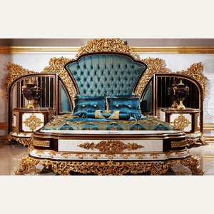 Ensemble de chambre à coucher en bois de style royal classique de luxe, style antique, personnalisé pour un usage en appartement - Product Image 3