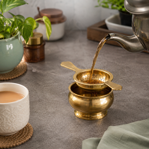 Brass Tea Strainer with Handles Fine Mesh Tea Infuser Reusable Loose Leaf Tea Filter for <b>Teapot</b> Tea Brewing Kitchen Accessories - Product Image 6