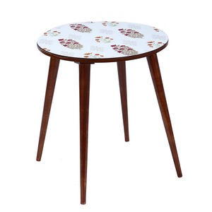 Mesa Auxiliar Redonda de Madera de Mango, Resistente y Estable, Hecha a Mano - Product Image 6