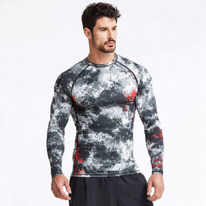 Camiseta Deportiva de Compresión con Estampado, Ropa de Yoga, Camiseta Deportiva de Manga Larga, Camiseta Ajustada con Cuello Redondo y Sublimación para Hombre - Product Image 5