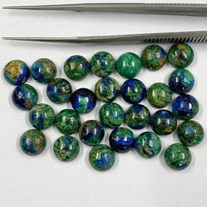 Azurite naturelle 6mm Malachite ronde en forme de dôme Cabochon pierres précieuses de guérison en vrac pour la fabrication de bijoux du fabricant fournisseur - Product Image 1