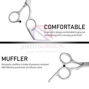 Tijeras de Peluquería Profesionales de Acero Inoxidable, Acabado Espejo, con Tornillo Dorado y Reposa Dedos |   Tijeras Profesionales para Corte de Cabello de Salón - Product Image 3