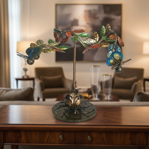 Sculpture artistique florale auto-équilibrante en fer forgé, décoration artisanale pour la maison, le bureau, le bureau de travail, design pilier d'équilibre - Product Image 2