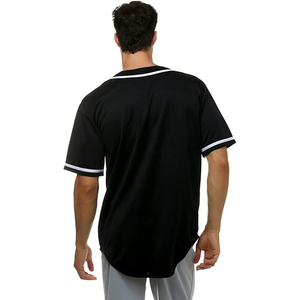 Stylish Black Blank Baseball Jersey Streetwear Style Polyester <b>Mesh</b> <b>Shirt</b> for Custom Printing and Hip Hop Fashion - Product Image 4