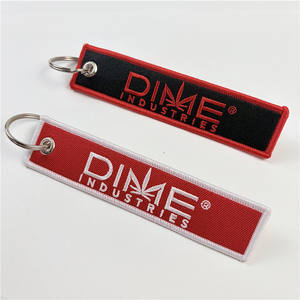 Porte-clés personnalisé brodé sur mesure, patch en toile, cuir PU, métal rectangulaire durable 13x3cm, promotionnel, pour entreprise, voiture - Product Image 4