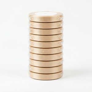 12mm <b>Champagne</b> Pale Gold Single Face Satin Ribbon Factory Direct 10 Rolls x 8 Meter for Wine Gifts Bridal Gift <b>Boxes</b> Wholesale - Product Image 1