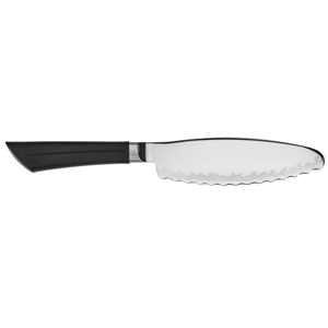 6 Inch Serrated Utility <b>Knife</b> Stainless Steel Sharp Blade Black Handle Multipurpose Kitchen Slicer for <b>Bread</b> Fruit Vegetable - Product Image 1