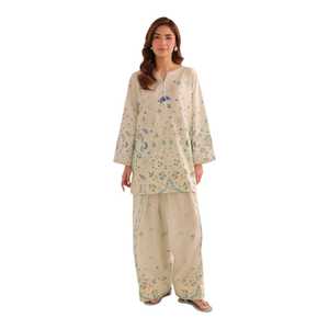 Ensemble de 2 pièces en tissu lawn imprimé de qualité supérieure pour femmes, collection été, vêtements indiens et pakistanais, tenue légère pour tous les jours - Product Image 1