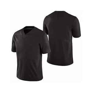 Camiseta de Manga Corta con Cuello en V para Hombre, Color Negro, Absorbente de Humedad, Corte Regular, para Todas las Temporadas, Color Sólido, Estilo Golf, Logotipo en la Manga Izquierda - Product Image 1