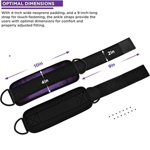 Adjustable-Neoprene Wrist-Wraps With D-Ring For Weightlifting Gym Use-Purple And Black-Design <b>Velcro</b>-Closure - Product Image 5