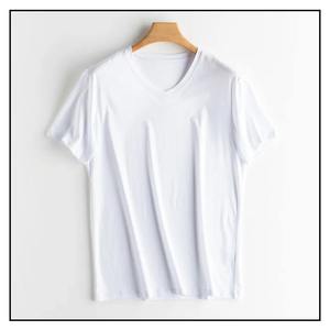 T-shirt en tricot à manches courtes et col en V pour homme, coupe classique, couleur unie, haut décontracté - Product Image 4