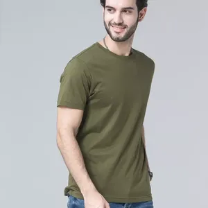 T-shirt décontracté pour homme en coton de haute qualité, col en V, respirant, manches courtes, motif uni, idéal pour la gym - Product Image 6