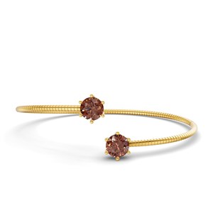 Bracelet jonc Elora Flexi en or blanc 14 carats avec diamant de laboratoire brun (1 carat) Tw. Bracelets de mariage élégants pour le tennis, vente en gros de bijoux - Product Image 2