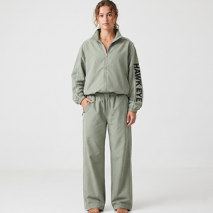 Conjunto Deportivo Informal de Nailon y Poliéster para Mujer, Chaqueta con Cremallera Completa y Pantalones, Ropa Deportiva Ligera, Fabricante de Ropa al Por Mayor - Product Image 6