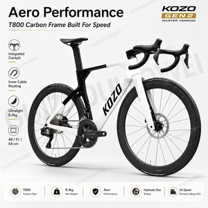 Vélo de route en carbone KOZO2 T800 Ultegra Di2 électronique 2x12, pneus 700x28C, freins à disque hydrauliques, jeu de roues 50 mm, vélo de course - Product Image 2