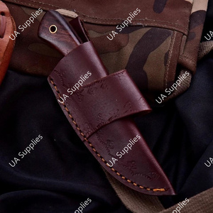 มีดล่าสัตว์แบบใบมีดติดกันเต็มด้าม ปรับแต่งได้ตามความต้องการ (OEM) ใบมีดสแตนเลส ความยาว 203 มม. พร้อมรูสำหรับแขวนเชือก ด้ามไม้ - Product Image 6