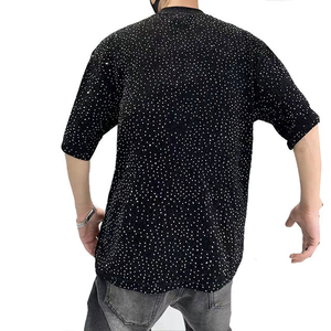 Summer Street Fashion <b>Rhinestone</b> T-Shirt 100% Cotton 180g Regular Sleeve Eco-Friendly Men's Regular Fit Front Logo Style - Product Image 5