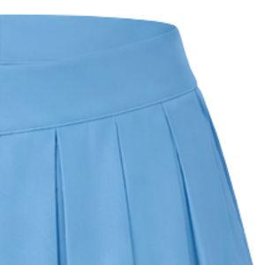 Jupe de cheerleading plissée bleu clair avec bordure à rayures blanches, uniforme de performance athlétique pour femmes et filles, tenue d'équipe - Product Image 3