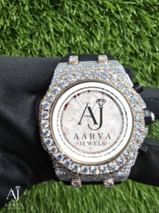 Montre mécanique automatique pour hommes Iced, en acier inoxydable or rose, lunette sertie de diamants, chronographe, bracelet en cuir, bijoux de luxe Hip Hop - Product Image 1