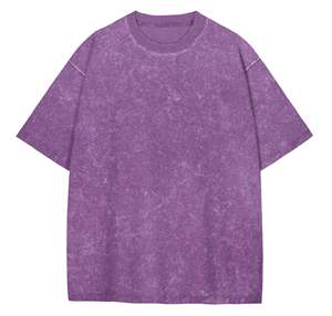 เสื้อยืดโอเวอร์ไซส์สีม่วงสำหรับผู้หญิง ผ้าฝ้าย ทรงหลวม ไหล่ตก แขนสั้น คอกลม สไตล์ลำลอง สตรีทแวร์ เนื้อผ้านุ่ม - Product Image 4