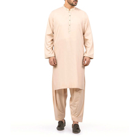 Desain Khusus Baju Shalwar Kameez Pria Berkualitas Tinggi untuk Musim Panas/Dingin Ukuran Besar Cepat Kering Bernapas Warna Solid Dewasa