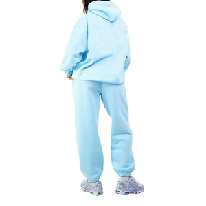 Girls Pink Hooded Tracksuit Set Full Sleeve Solid Color Casual Sweatshirt and Pants with Side Pockets Elastic Waist Autumn Wear - Product Image 6