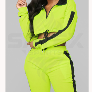 Conjuntos de Pantalones Deportivos y Chaqueta Cortavientos Extra Grandes para Mujer, Personalizados, de Alta Calidad, Transpirables, de Nailon, con Cierre y Estampado, Tallas Grandes - Product Image 3