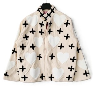 Chaqueta de Invierno de Terciopelo con Estampado Floral Rosa de Moda, Estilo Safari |   Cuello de algodón ecológico hecho a mano con bordado de corazón y cruz - Product Image 4