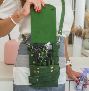 Genuine Leather Barber Scissor Holster Professional Hair Stylist <b>Tool</b> Bag Adjustable Waist Belt <b>Shear</b> Pouch LBSH-0001 - Product Image 2