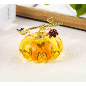2.5\" Novelty & Creative Glass Pumpkin Figurine Halloween Thanksgiving Collectible Fall Harvest <b>Paperweight</b> Decorations for Home - Product Image 2