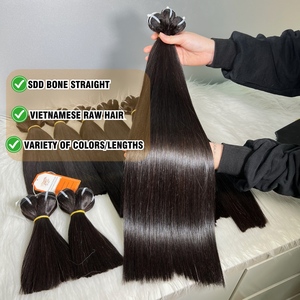 Venta al por mayor vietnamita Virgen Cutícula intacta Extensiones de cabello a granel Trama de doble dibujado Paquetes de cabello humano crudo vendedores - Product Image 5