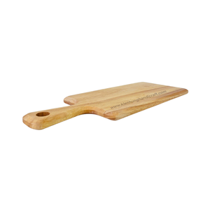 Planche à découper en bois de caoutchouc avec poignée pour la préparation et le service des aliments en cuisine - Product Image 2