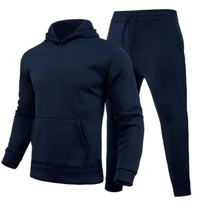 OEM <b>Men's</b> Spring Autumn Fashion <b>Pullover</b> Tracksuit Set Eco-Friendly Hooded Fleece <b>Jacket</b> Solid Pattern 2-in-1 Design Elastic - Product Image 4