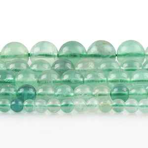 Cuentas Sueltas de Fluorita Verde Natural de Alta Calidad, 20 Quilates, para Fabricación de Joyas, Pulseras, Collares, Accesorios DIY - Product Image 4