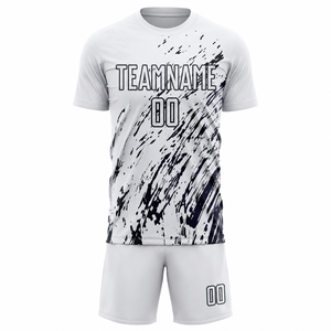 Custom Soccer Uniform White <b>Paint</b> Splatter Sublimation Football Jersey <b>Set</b> Men Away Kit Custom Sportswear Manufacturer - Product Image 1