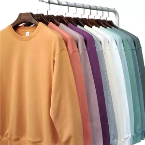 Nueva Sudadera Oversize Lisa 2026 para Hombre, 100% Algodón, Cuello Redondo, Diseño Estampado Sólido, Técnica Lavada, Tejido Plano - Product Image 1