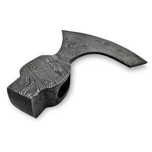 Hacha táctica de acero de Damasco con incrustaciones de gemas rojas, cabeza de hacha para carpintería, uso de supervivencia, acero de Damasco - Product Image 6