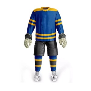 Uniformes de Hockey sobre Hielo de Tela Transpirable Hechos a Medida de Alta Calidad, Uniformes Deportivos de Buena Calidad con Diseño de Sublimación de Nombre de Equipo OEM - Product Image 4