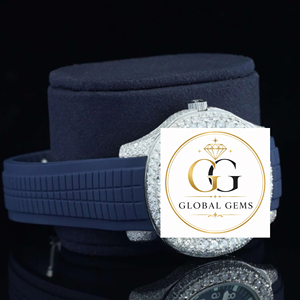 Premium Quality High End White Iced Out Diamond Wristwatch With Rubber Strap for Office and Gifting Available for Best Price - Product Image 5