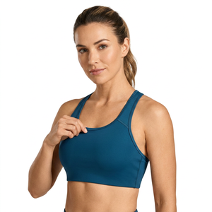 Soutien-gorge de sport bleu marine pour femme, maintien élevé, pour entraînement et fitness - Product Image 2