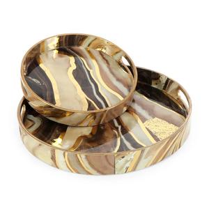 Enamel Tray with Vintage Print Catering Enamel Serving Tray Decorative Kitchen Enamel Tray Enamel Tray for Outdoor Use - Product Image 3