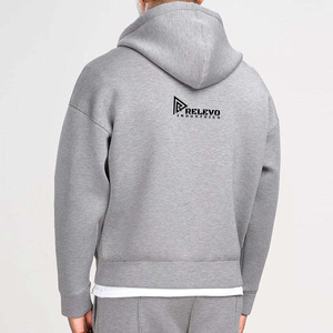 Men's Casual Gray Hooded <b>Zip</b>-<b>Up</b> <b>Jacket</b> Pullover Sweatshirt Set Loose Fit Comfortable And High Quality Streetwear Hoodie For Men - Product Image 2